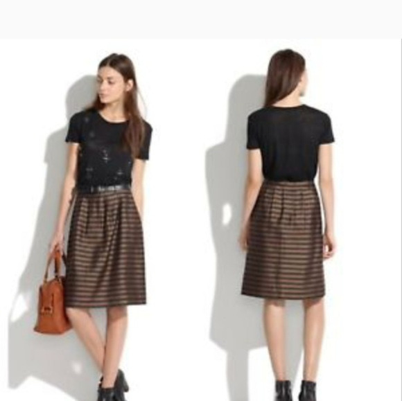 Madewell
Women's Brown Silk Skirt in Stripe - Picture 1 of 3